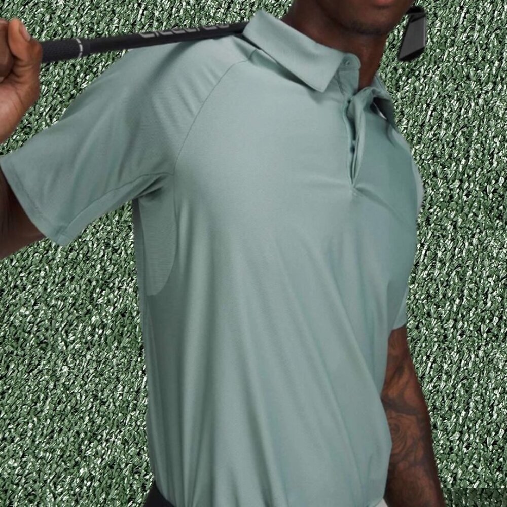 Lululemon Stretch Short Sleeve Golf Polo Shirt Misty Glade Breathable Tech Sz S